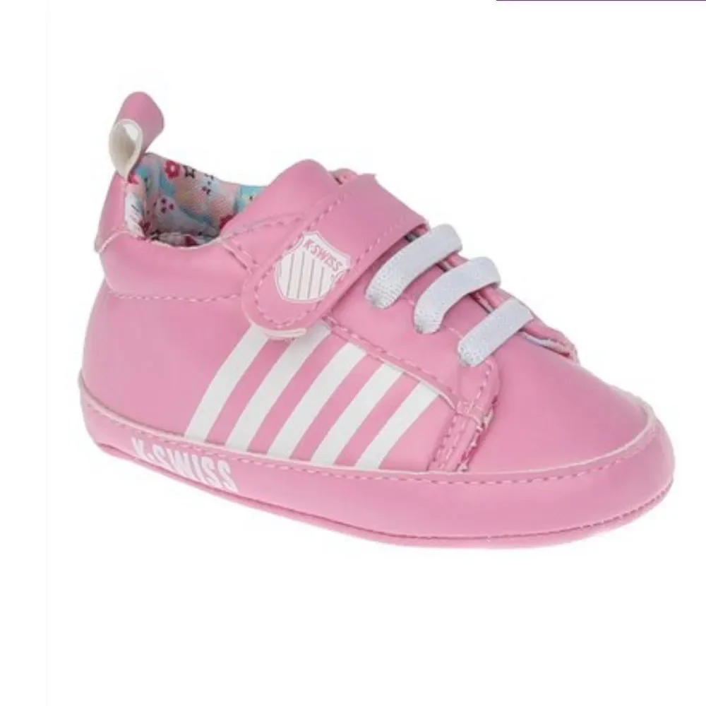 K-Swiss Pink and White Striped Sneaker Baby Girls size 2 NWT 3-6 Month Soft Sole